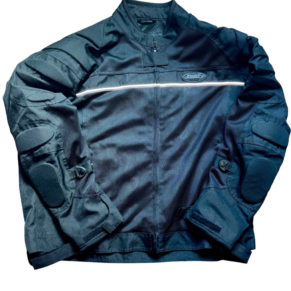 BILT Motorcycle Riding Jacket  Men's 3XL Padded Armor Black Removable Liner